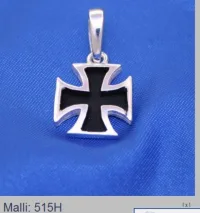 Hopeinen rautaristi riipus